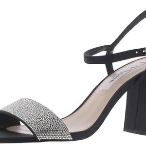 Nina Elegant Black and Silver Women's Heels